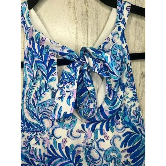 Lilly Pulitzer Women's Blue Geometric Halter Camisole Top Size S - Picture 8 of 8